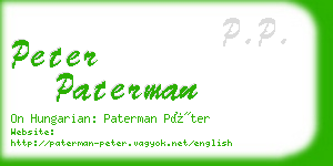 peter paterman business card